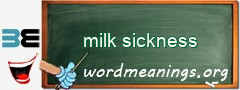 WordMeaning blackboard for milk sickness